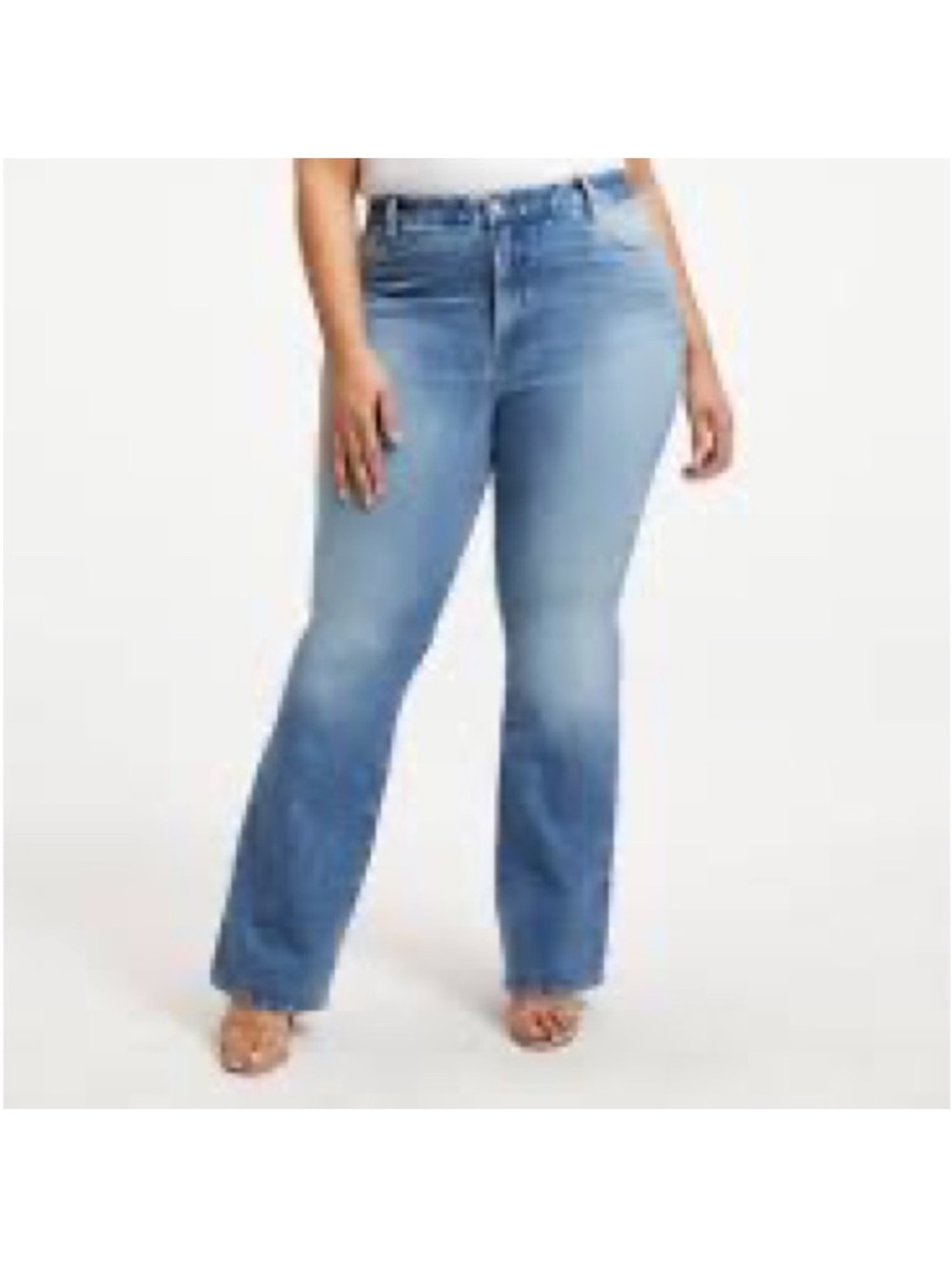 Good American Bootcut Jeans in Light Blue Ombre Wash